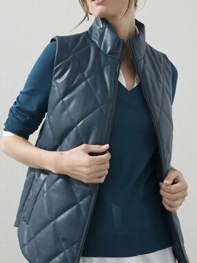 Quilted Sleeveless Vest - Deep Teal